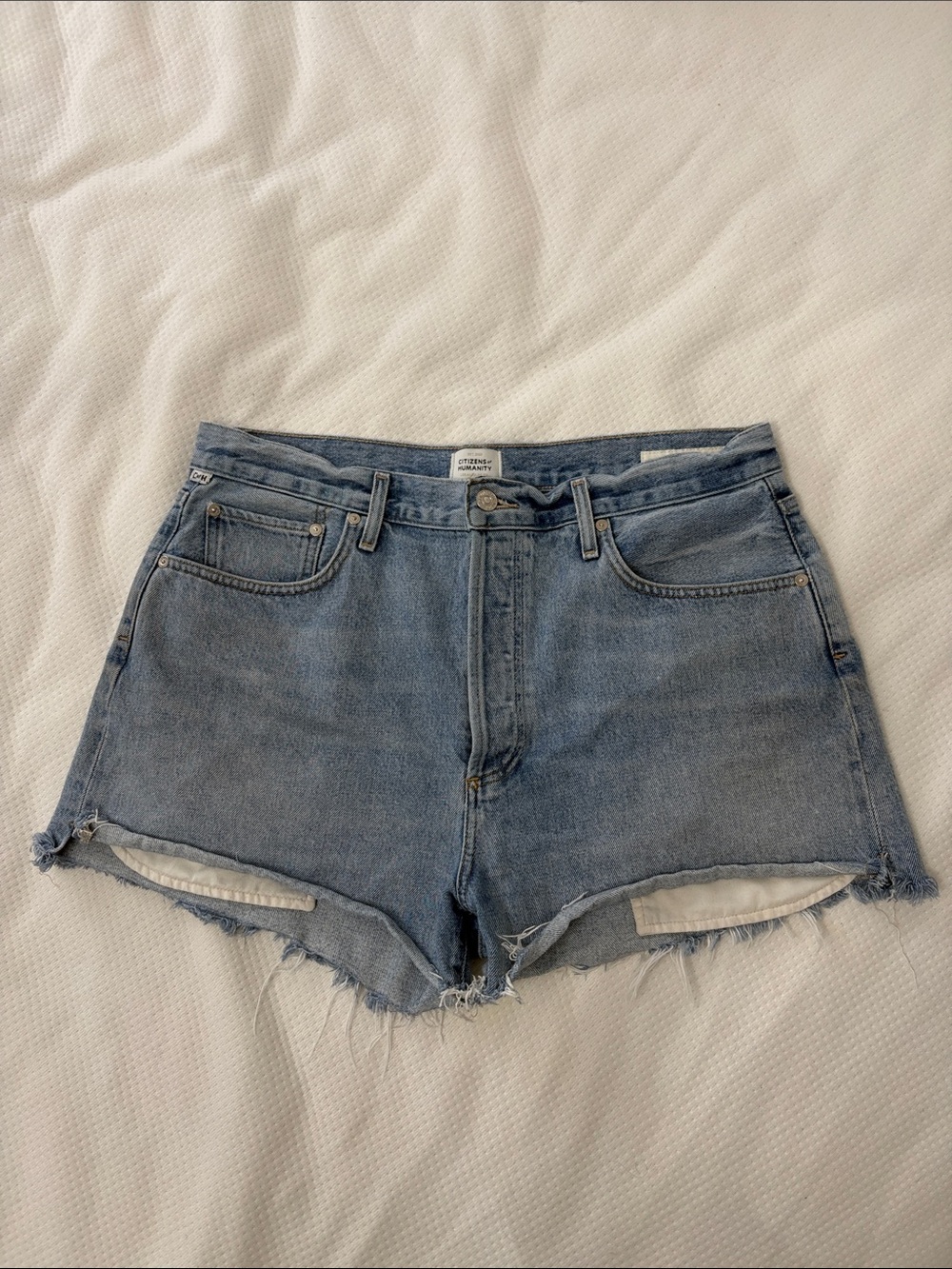 Citizens Of Humanity Light Blue High-Rise Denim Shorts